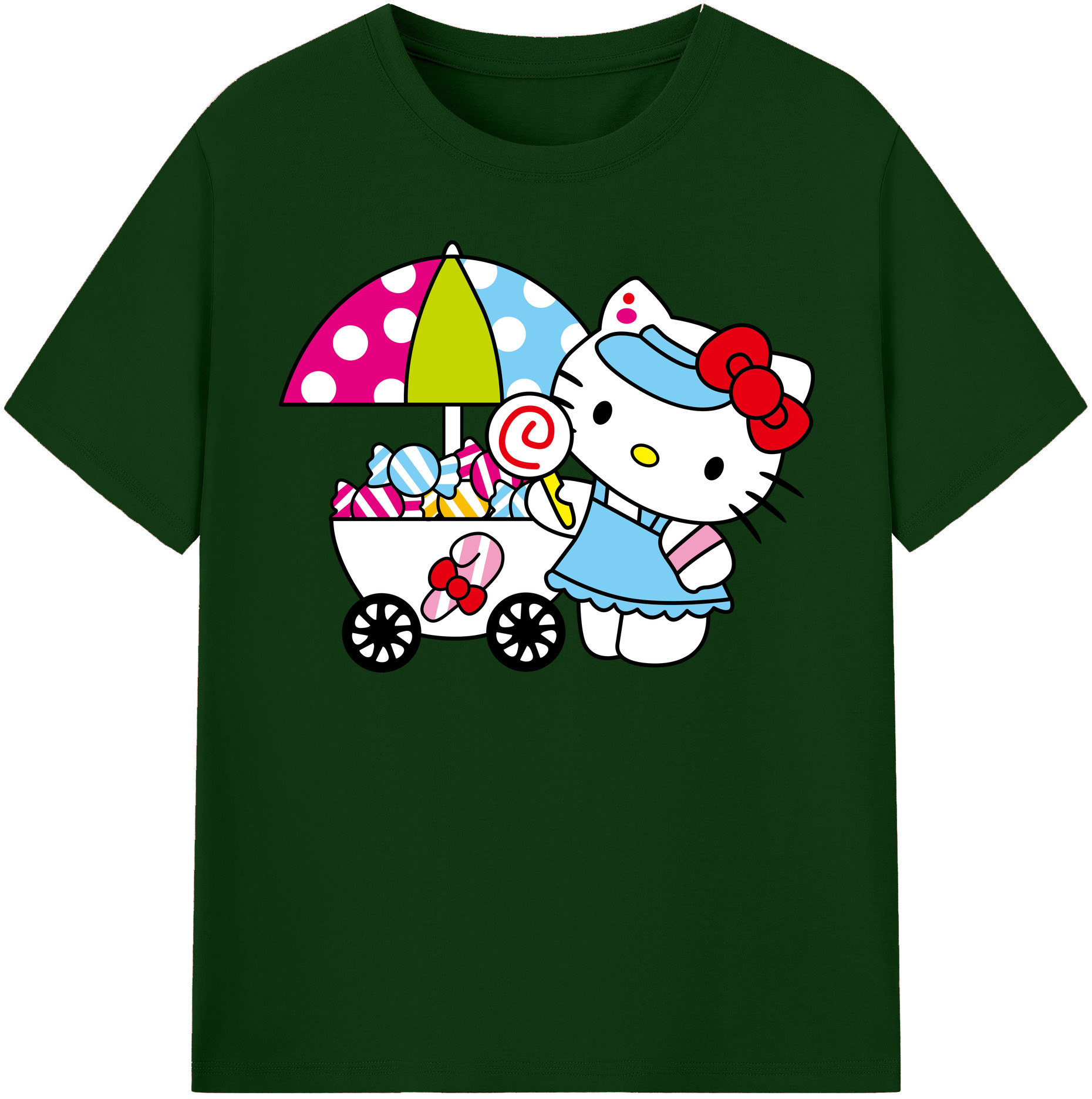 （画像用） Hello Kitty ハローキティ 綿100％半袖Tシャツ（フロントプリント）